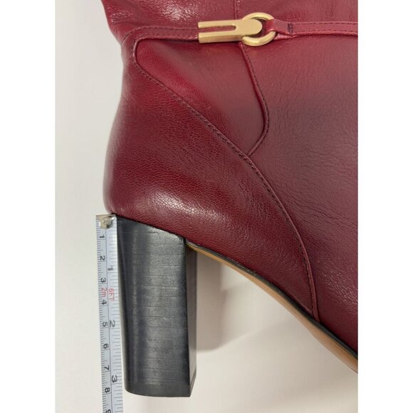FRANCO SARTO / L-Palermo / Burgundy / Leather / Tall Boots With Block / Heel / S - Picture 8 of 10